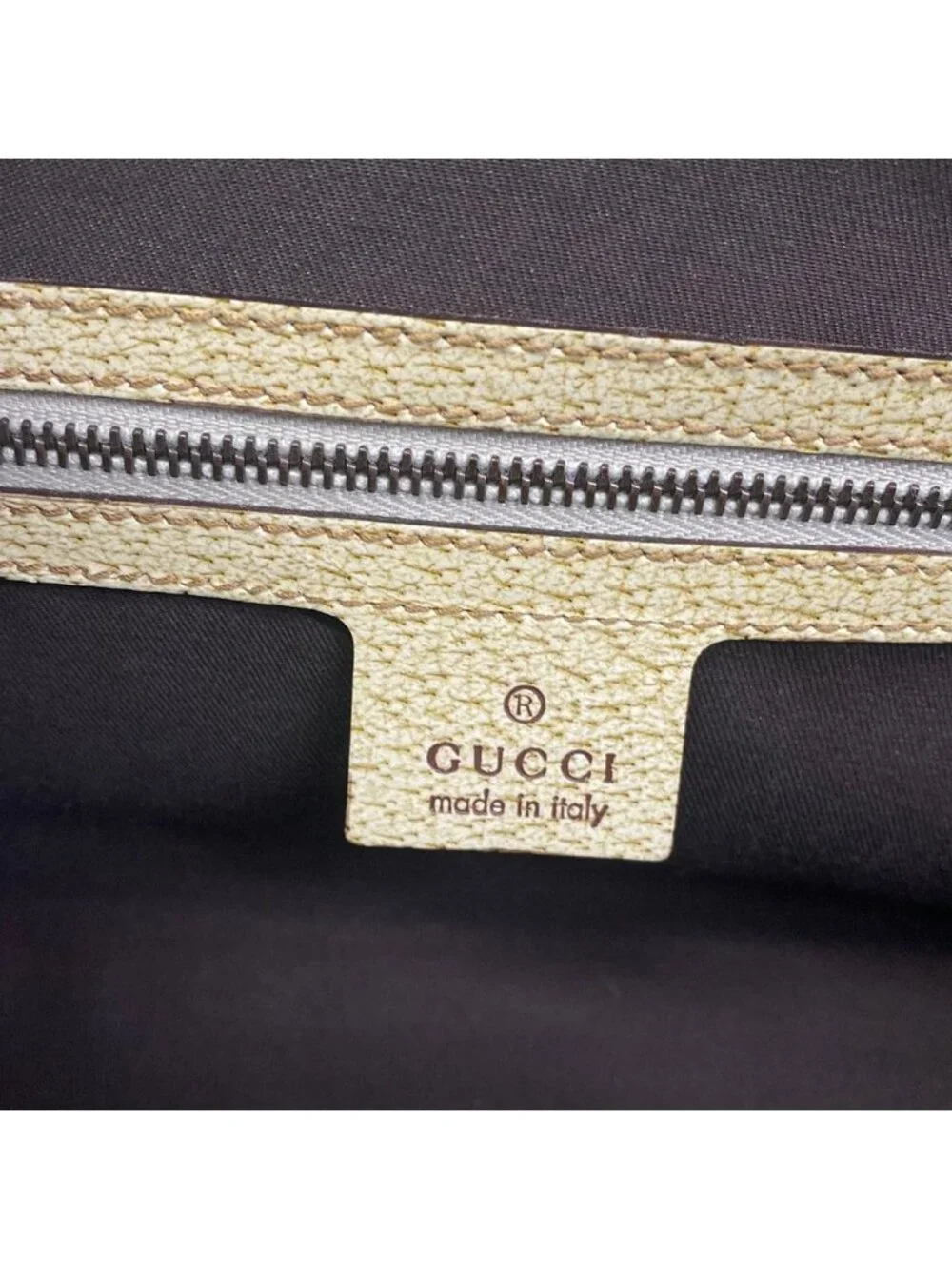 Gucci Shoulder Bag Bamboo Beige Ivory Leather